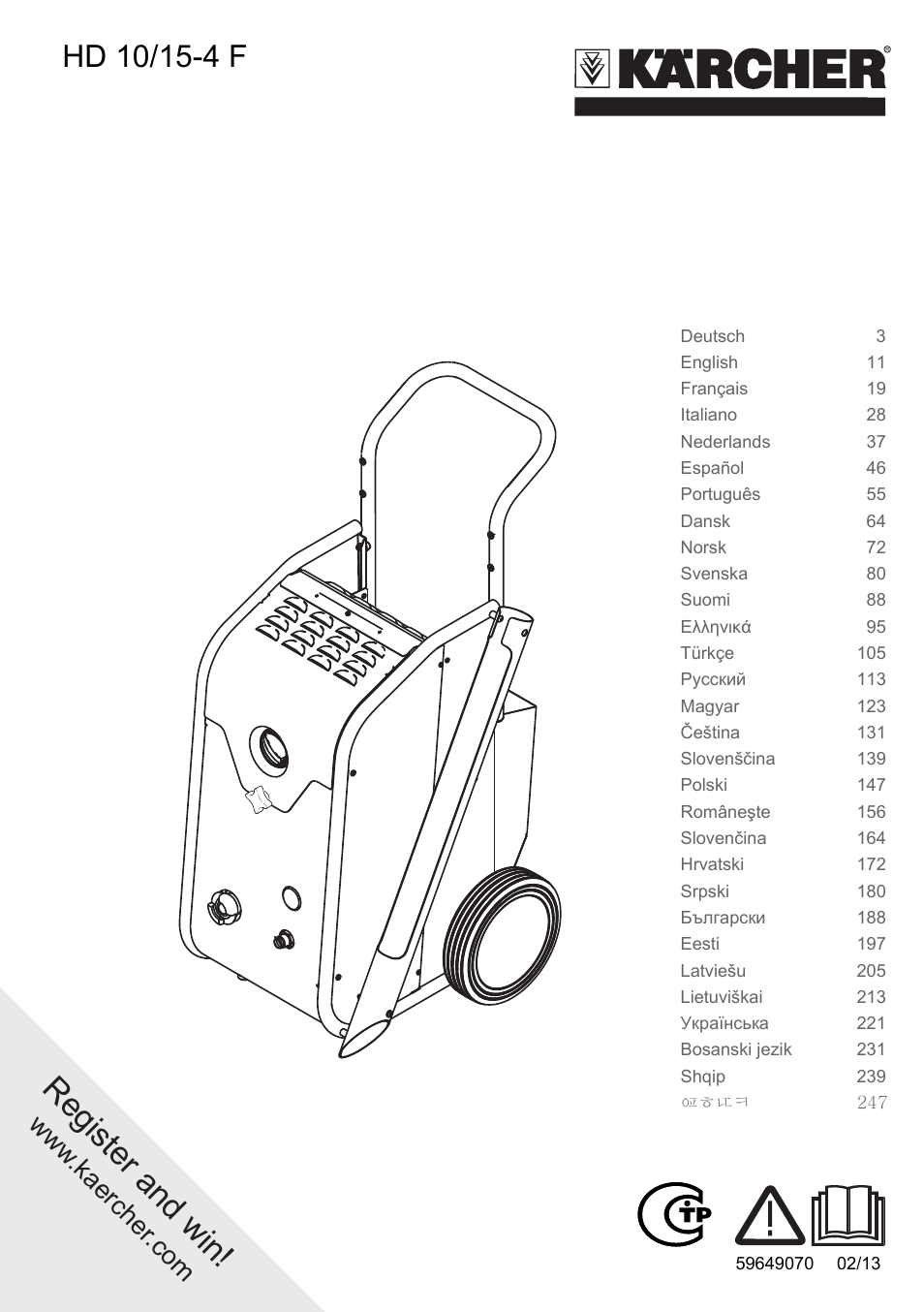 Karcher HD 10-15-4 Cage Food User Manual | 256 pages