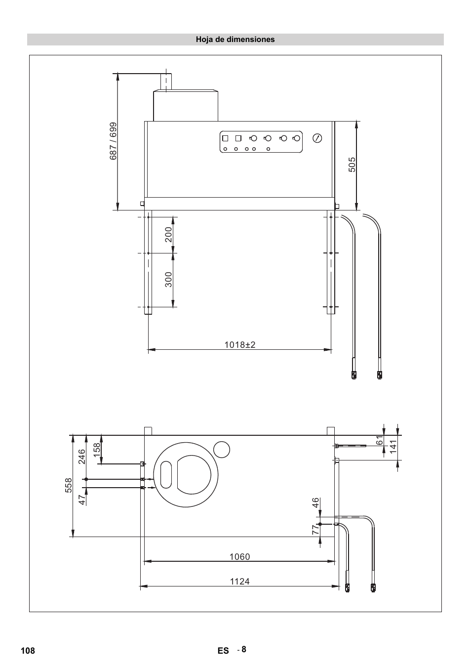 Hoja de dimensiones | Karcher HDS 9-14-4 ST User Manual | Page 108 / 450