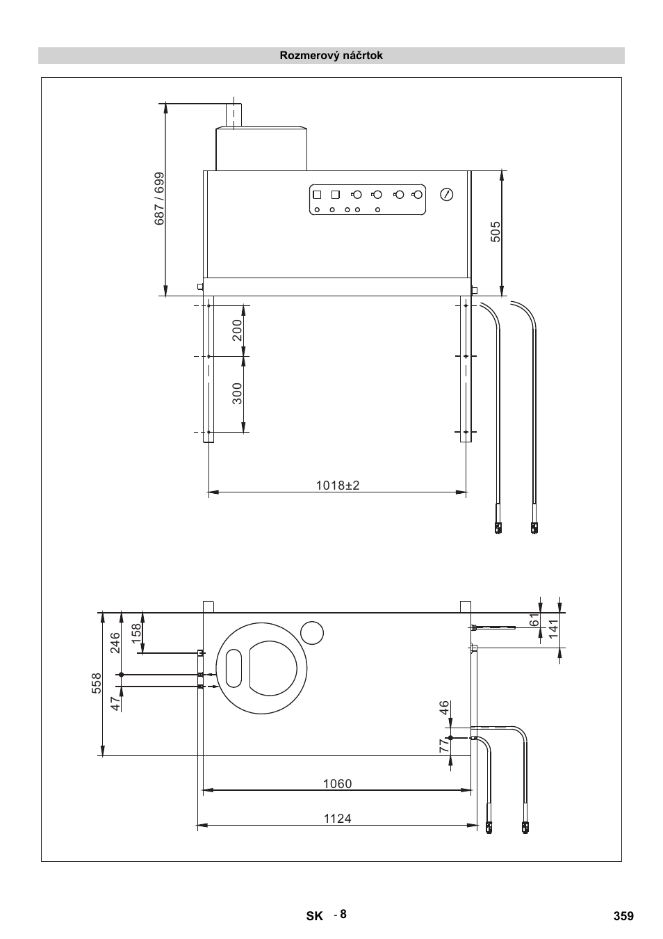 Rozmerový náčrtok | Karcher HDS 9-14-4 ST User Manual | Page 359 / 450