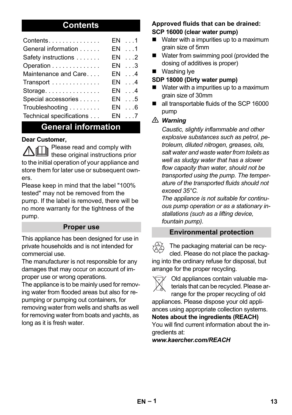 Karcher SCP 16000 IQ Level Sensor User Manual | Page 13 / 76