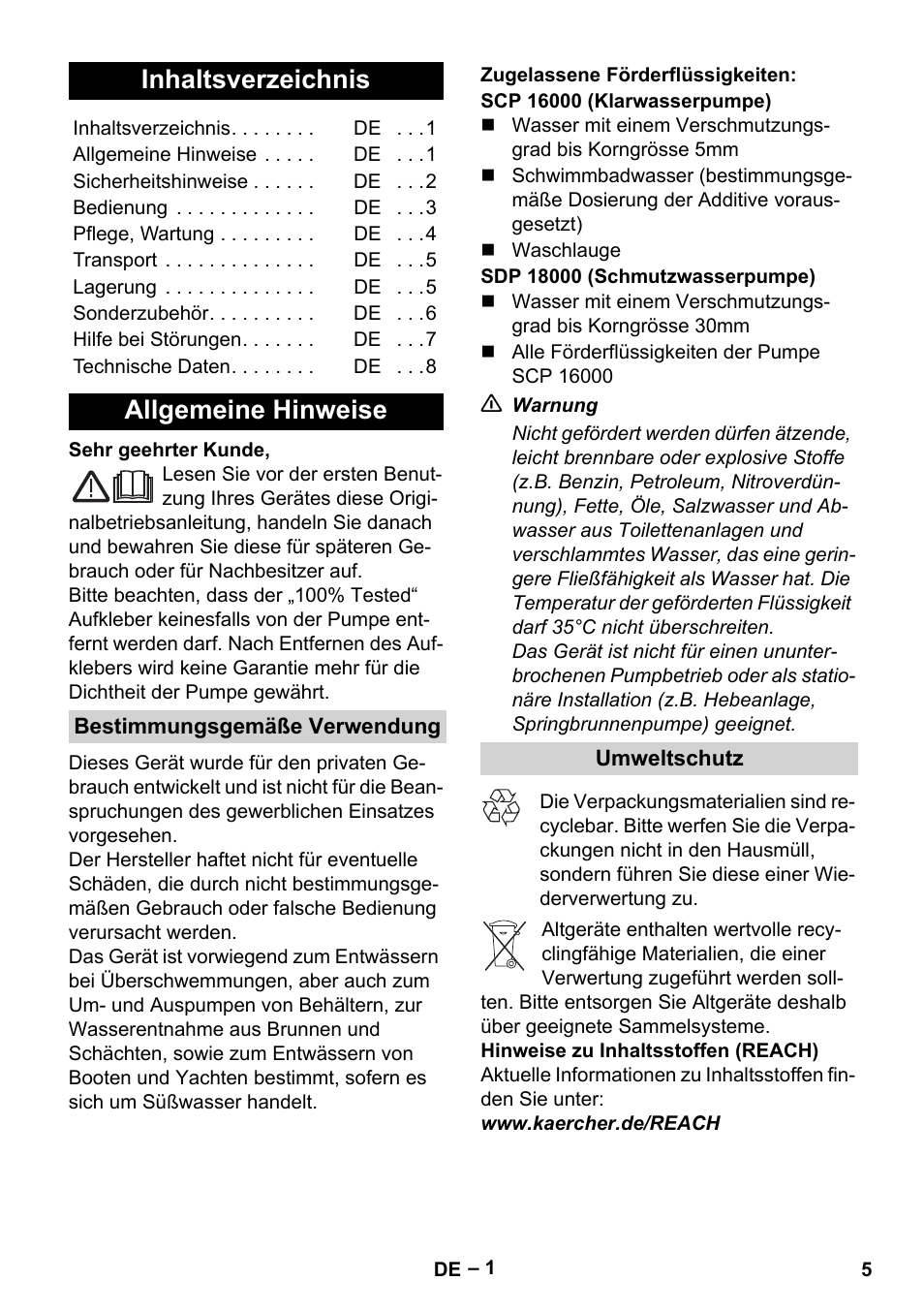 Karcher SCP 16000 IQ Level Sensor User Manual | Page 5 / 76
