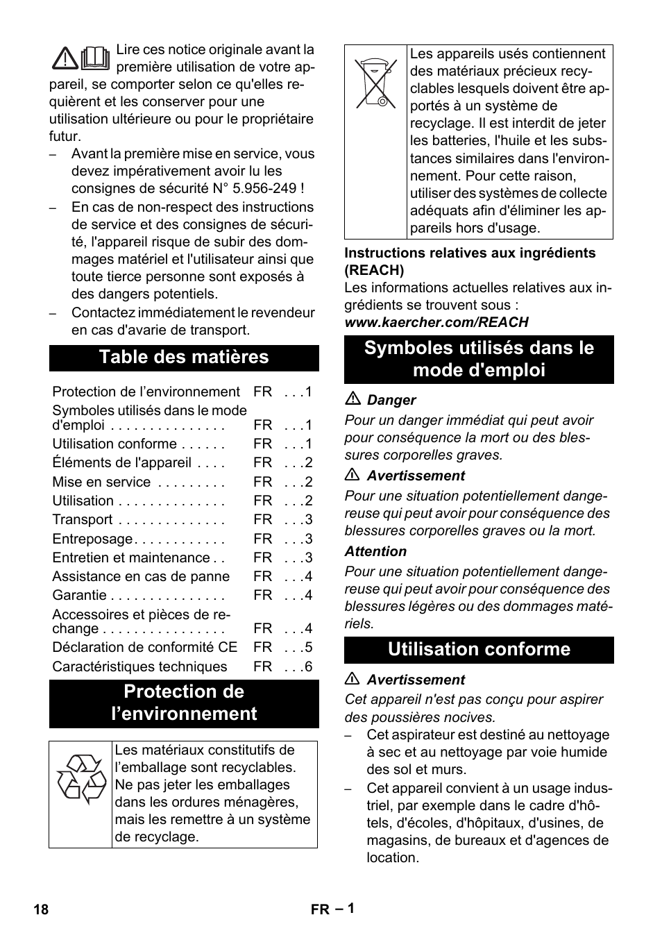 Karcher NT 48-1 Te User Manual | Page 18 / 156