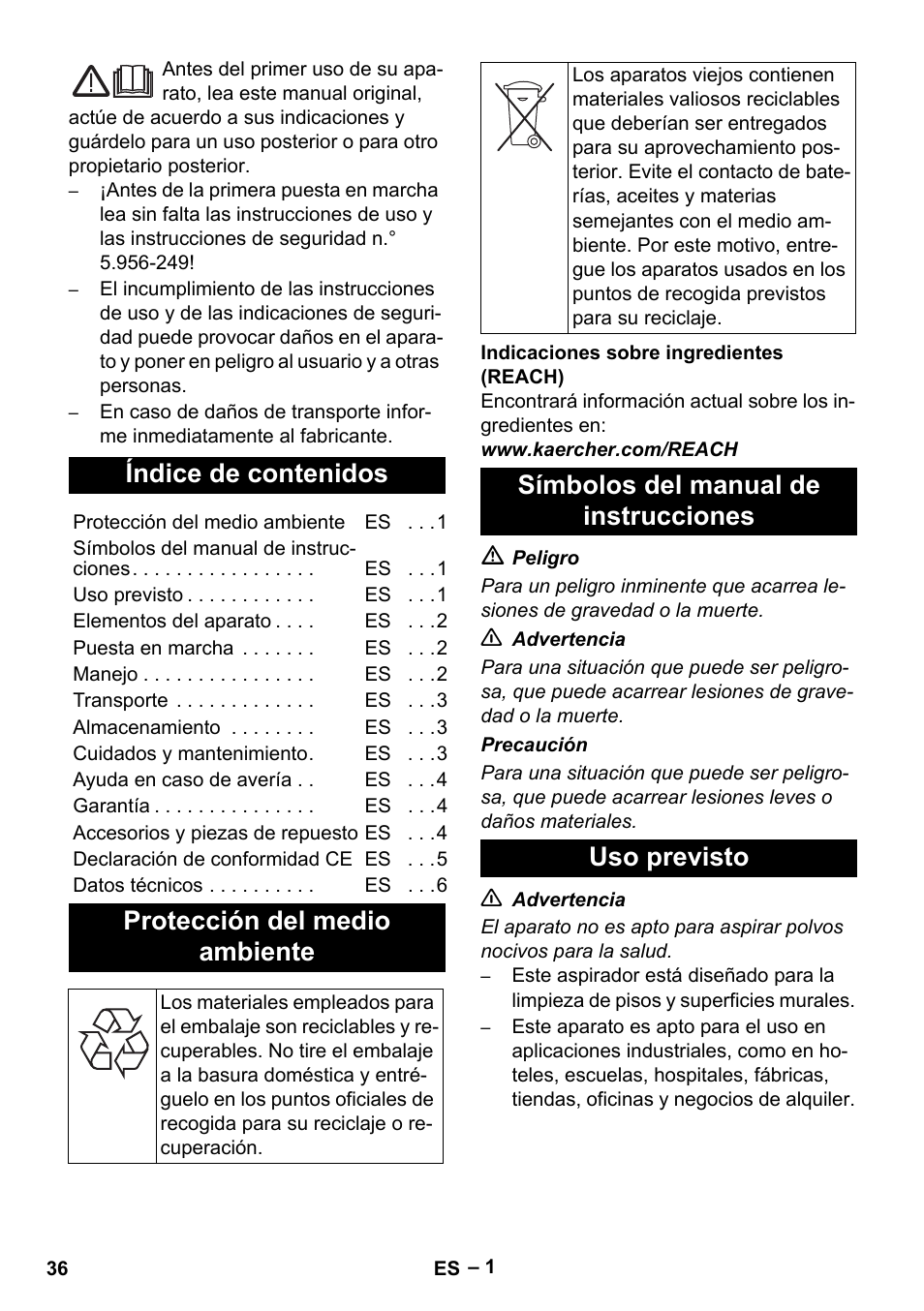 Karcher NT 48-1 Te User Manual | Page 36 / 156