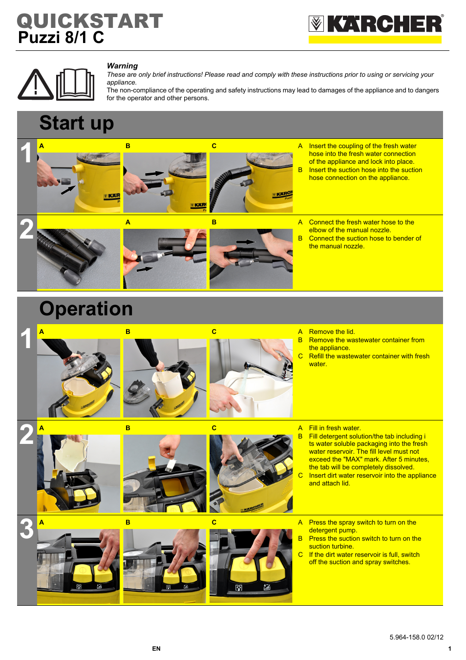 Karcher PUZZI 8-1 C User Manual | 2 pages