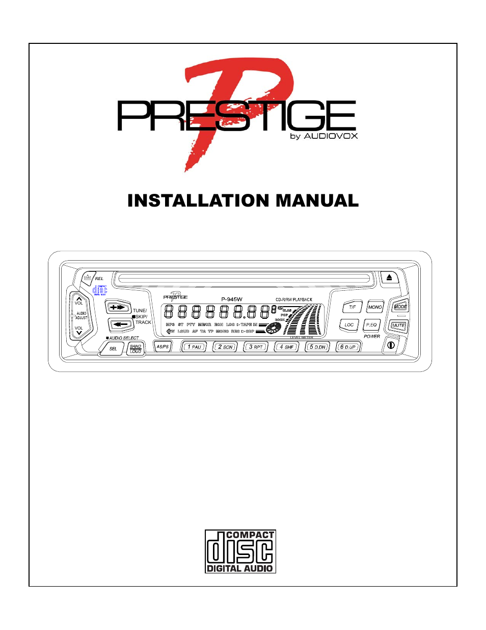 Audiovox P945W User Manual | 5 pages