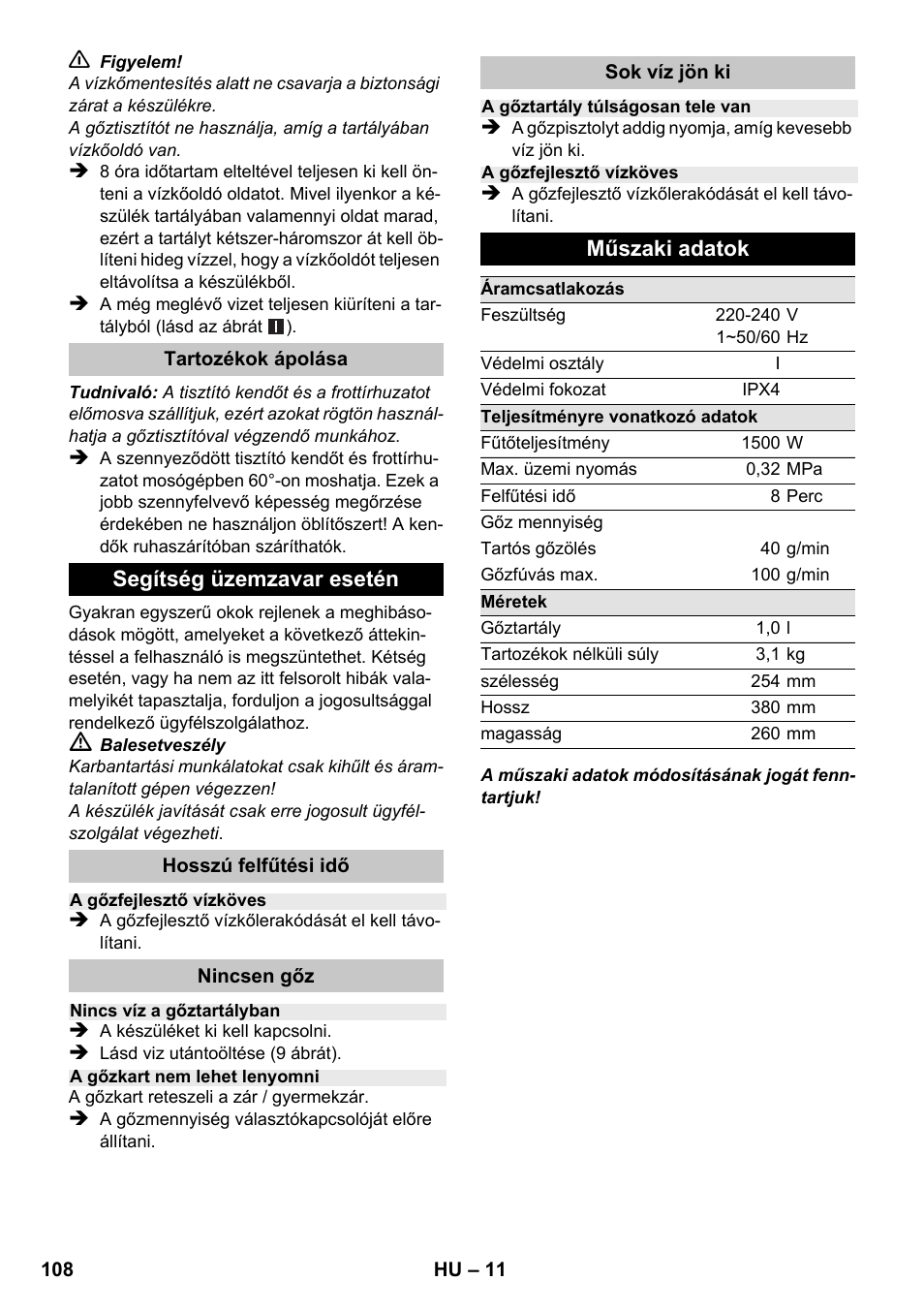 Karcher SC 1-020 User Manual | Page 108 / 210