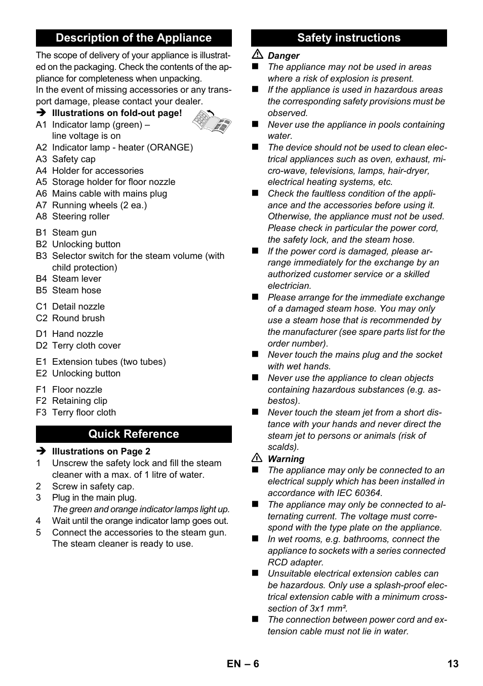 Karcher SC 1-020 User Manual | Page 13 / 210