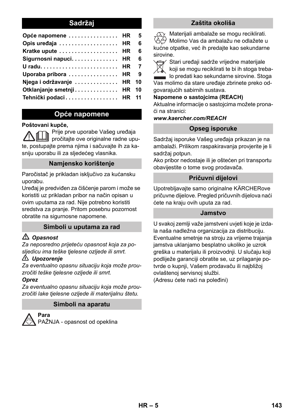 Hrvatski | Karcher SC 1-020 User Manual | Page 143 / 210