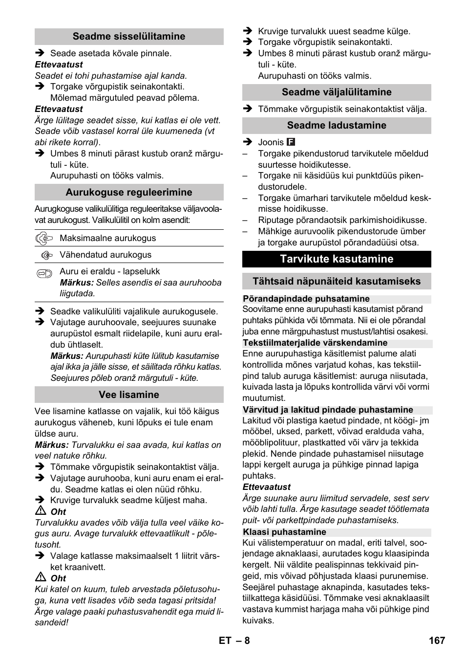 Karcher SC 1-020 User Manual | Page 167 / 210