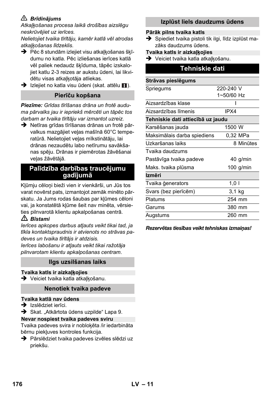 Karcher SC 1-020 User Manual | Page 176 / 210