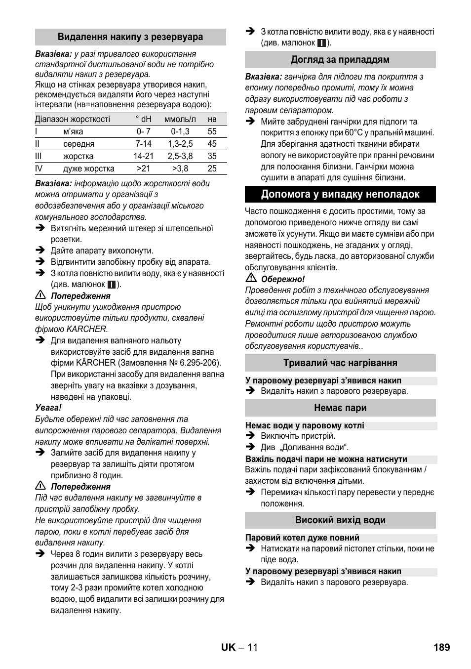 Karcher SC 1-020 User Manual | Page 189 / 210