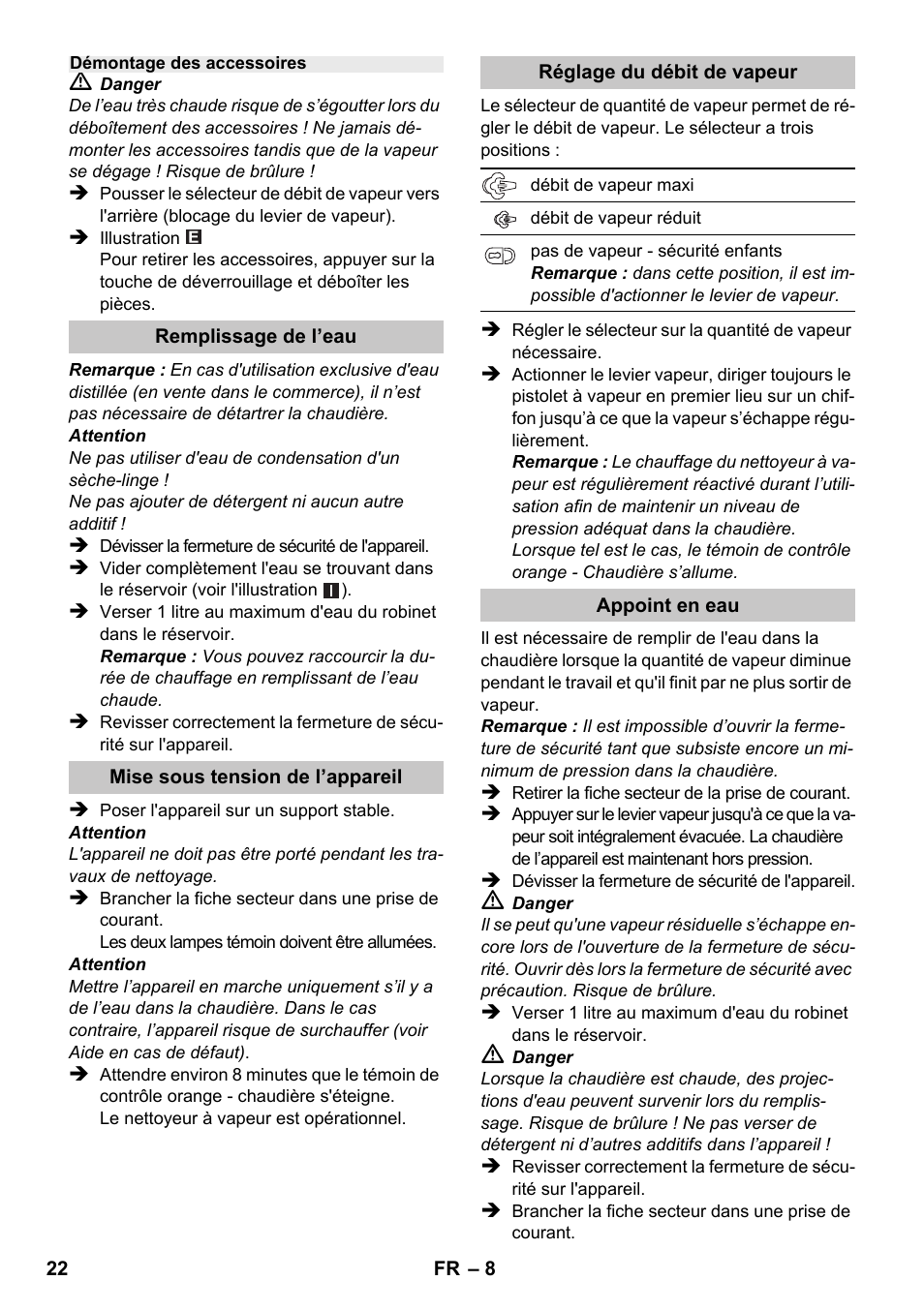 Karcher SC 1-020 User Manual | Page 22 / 210