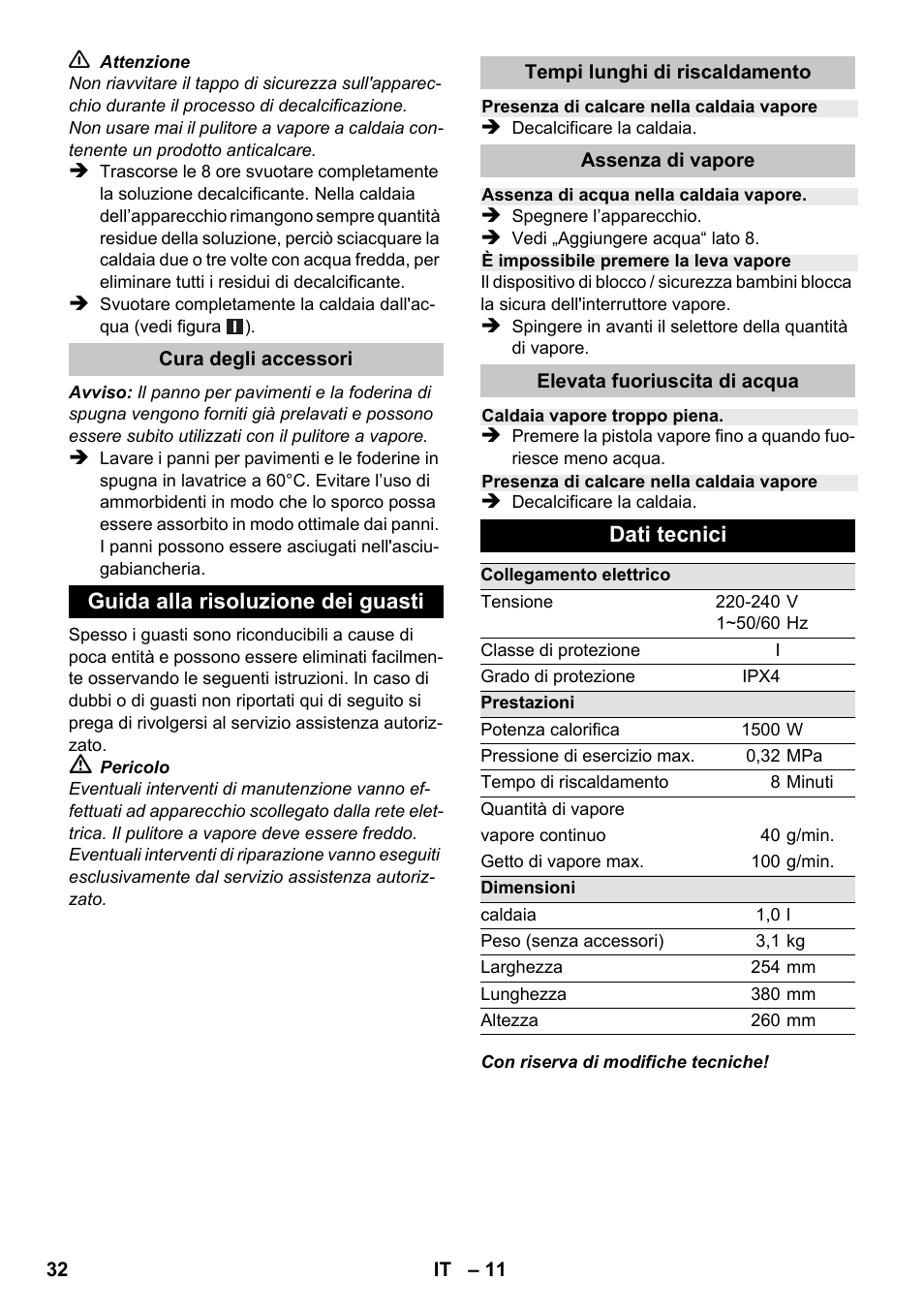 Karcher SC 1-020 User Manual | Page 32 / 210