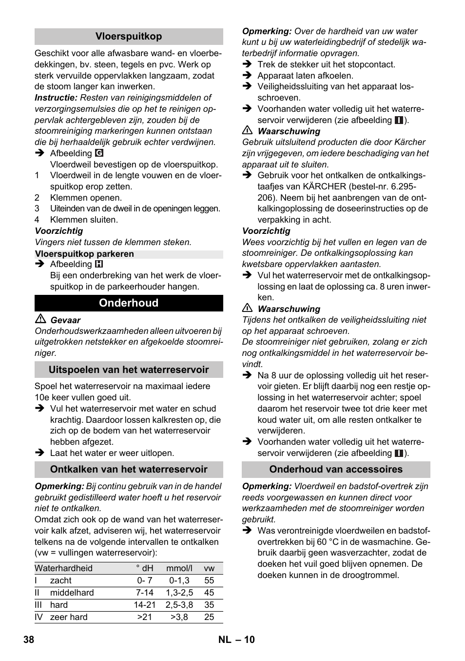 Karcher SC 1-020 User Manual | Page 38 / 210