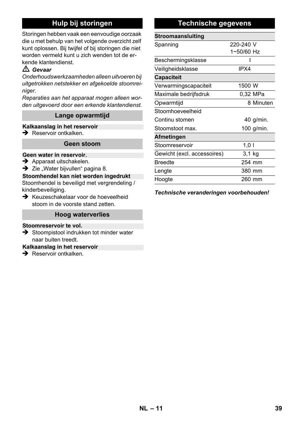 Karcher SC 1-020 User Manual | Page 39 / 210