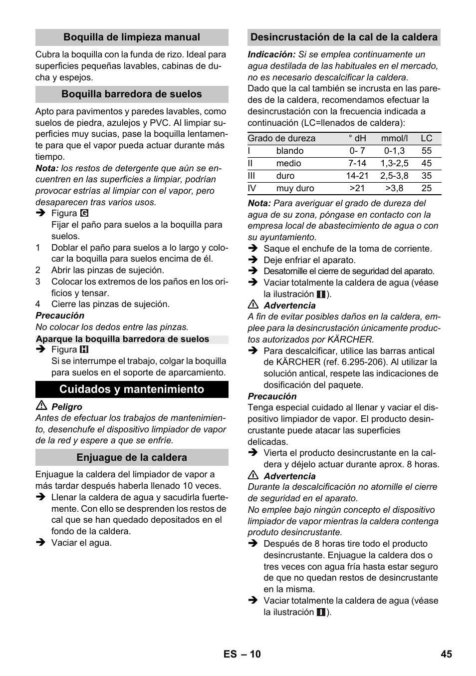 Karcher SC 1-020 User Manual | Page 45 / 210