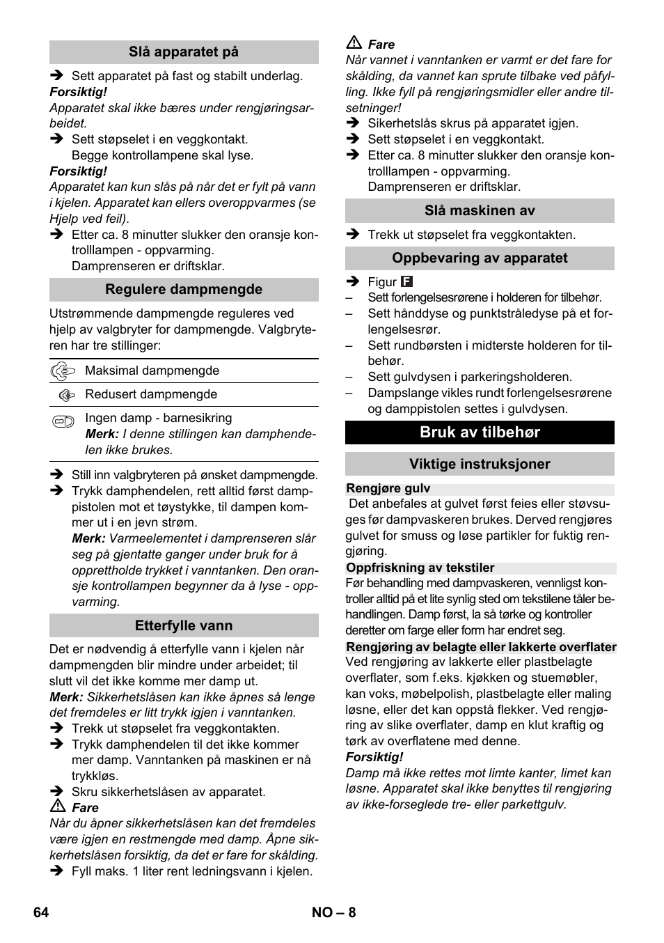 Karcher SC 1-020 User Manual | Page 64 / 210