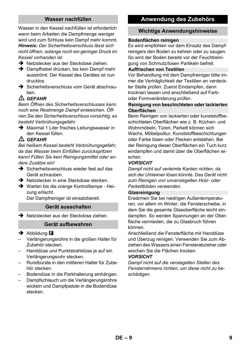 Karcher SC 1-020 User Manual | Page 9 / 210