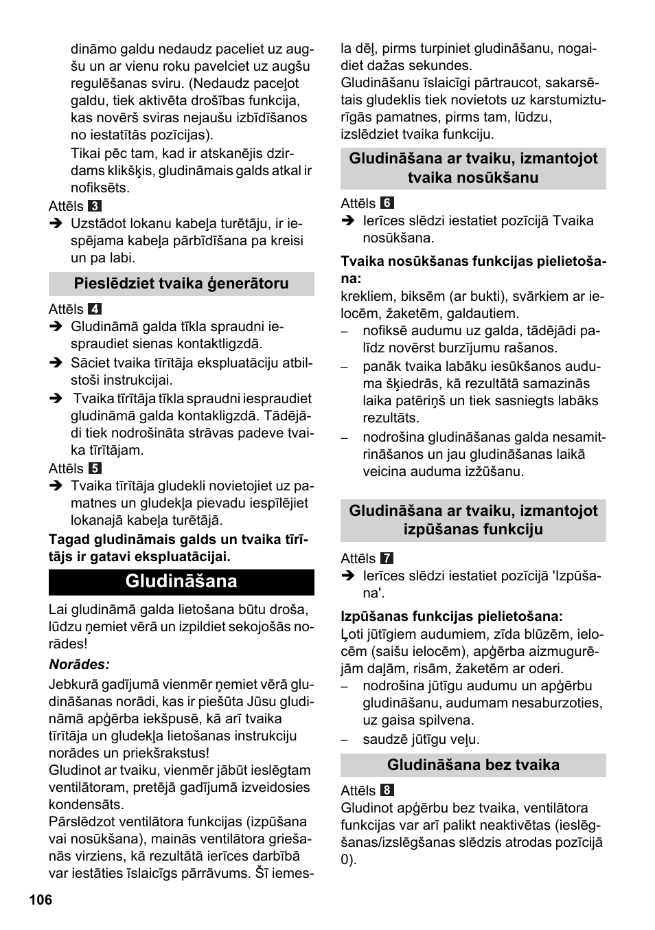 Gludināšana | Karcher Stirerie SI 2-600 CB User Manual | Page 106 / 120