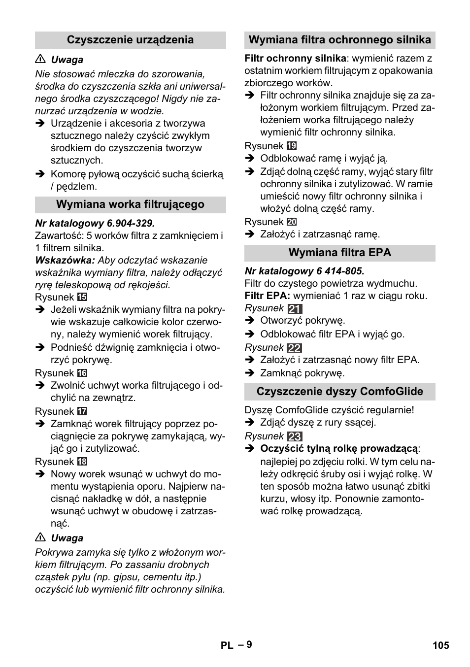 Karcher VC 6300 User Manual | Page 105 / 188