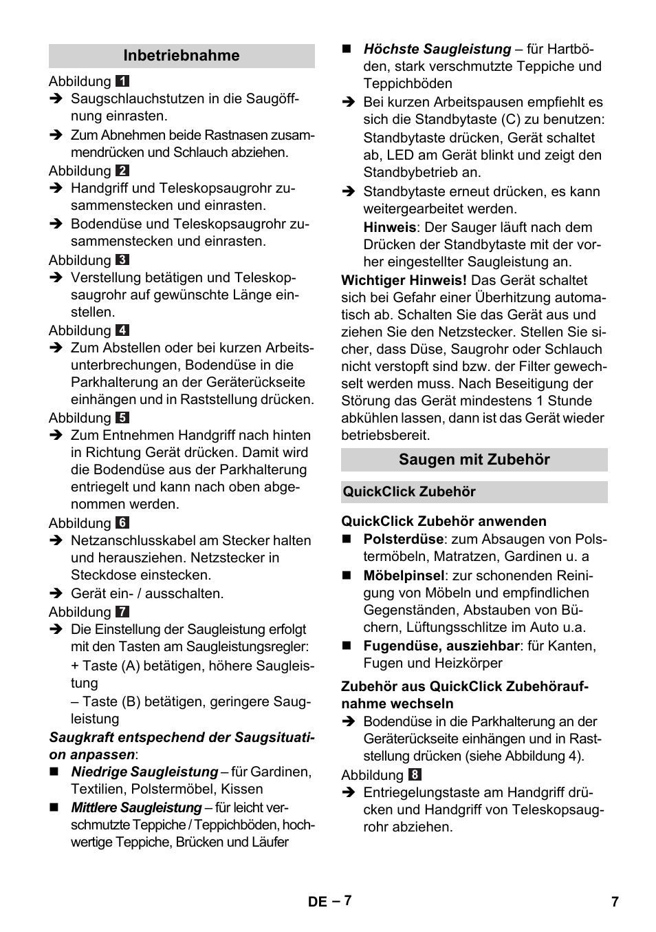Karcher VC 6300 User Manual | Page 7 / 188