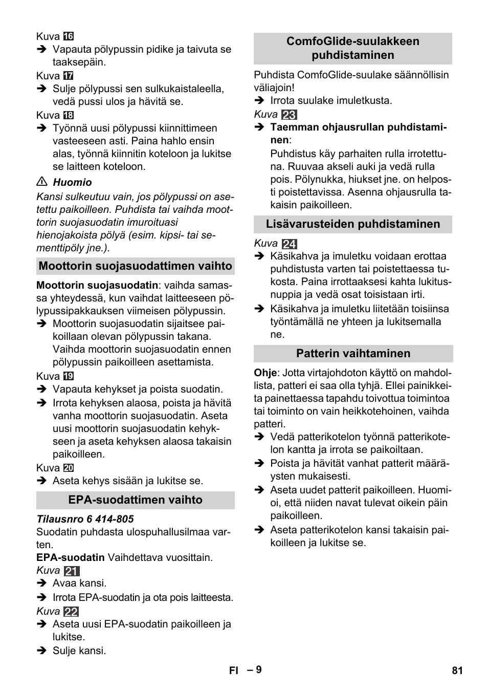 Karcher VC 6300 User Manual | Page 81 / 188