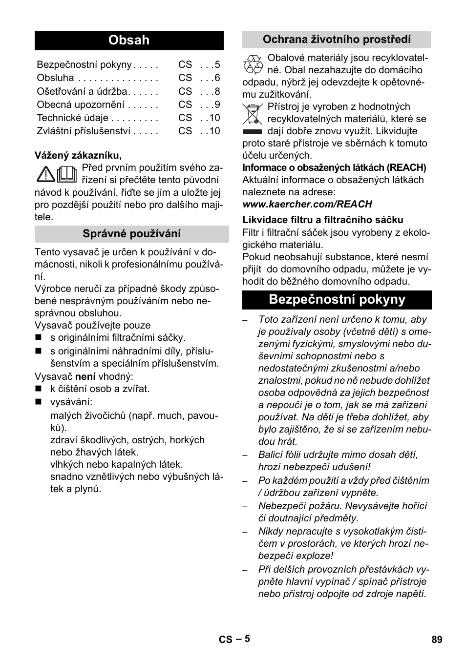 Karcher VC 6300 User Manual | Page 89 / 188