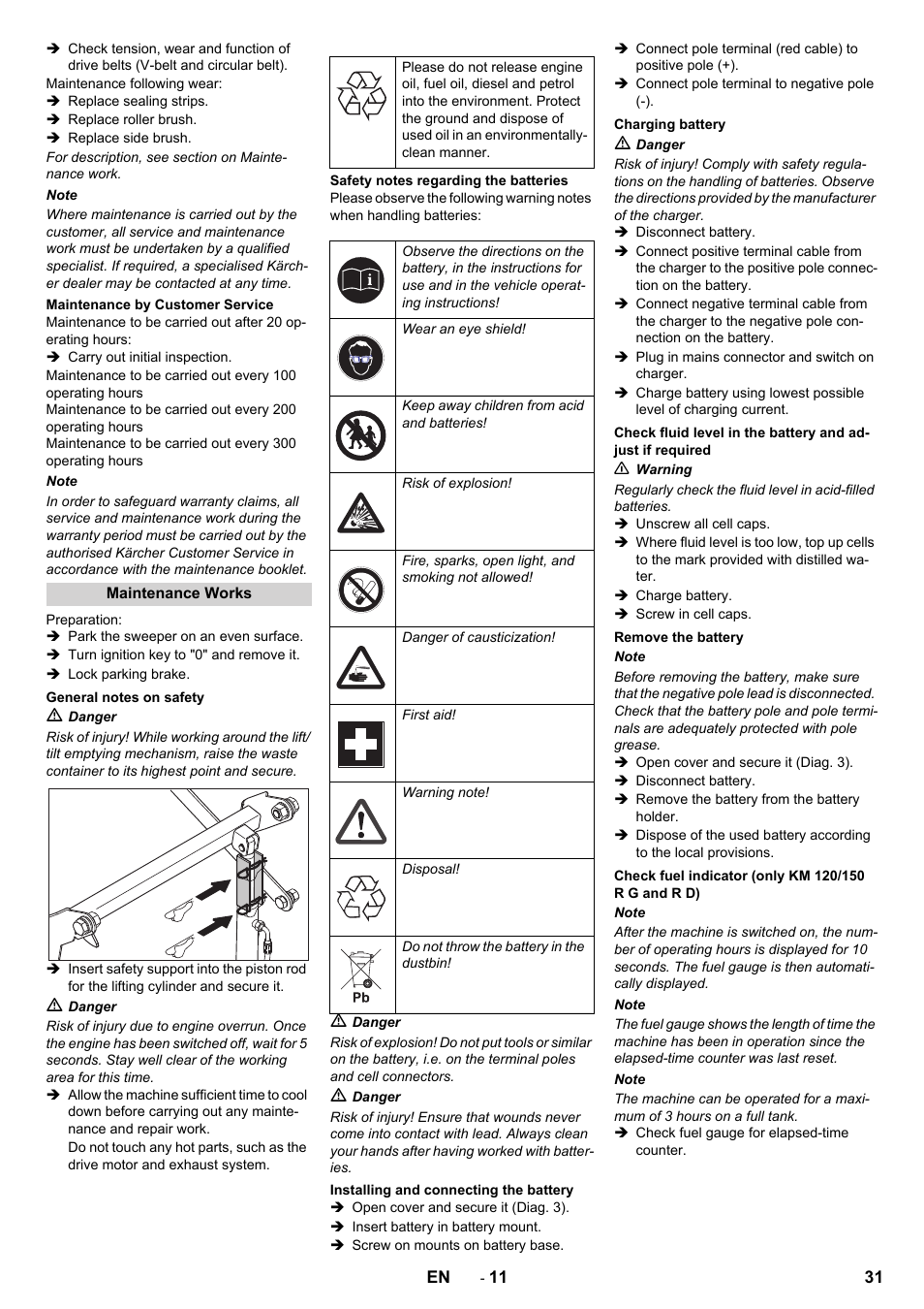 Karcher KM 120-150 R D User Manual | Page 31 / 300