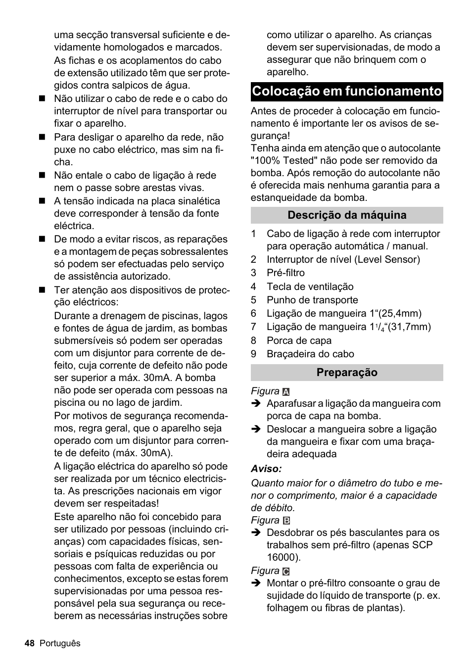 Colocação em funcionamento | Karcher SCP 16000 IQ Level Sensor User Manual | Page 48 / 62