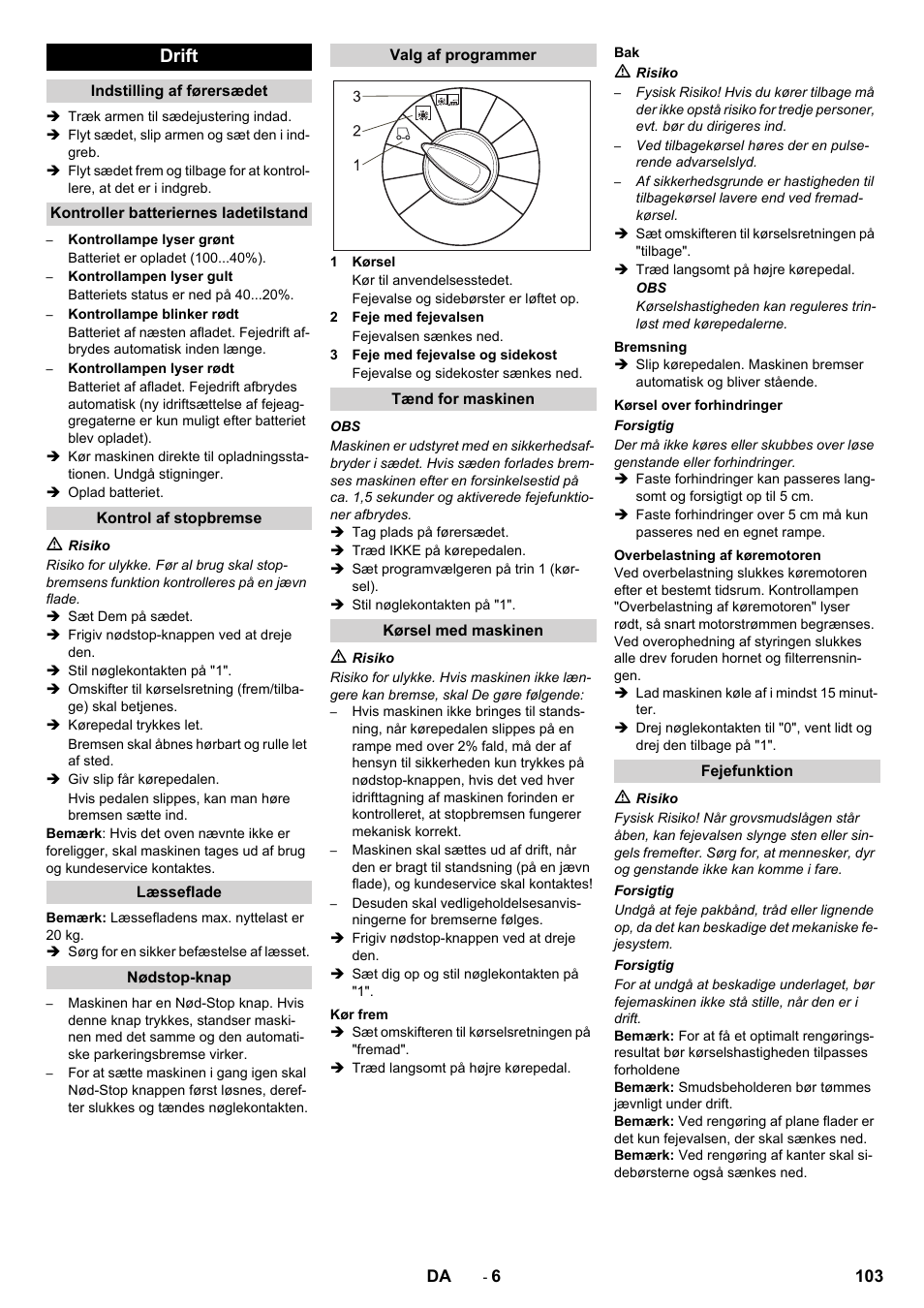 Drift | Karcher KM 90-60 R Bp Pack Advanced User Manual | Page 103 / 376