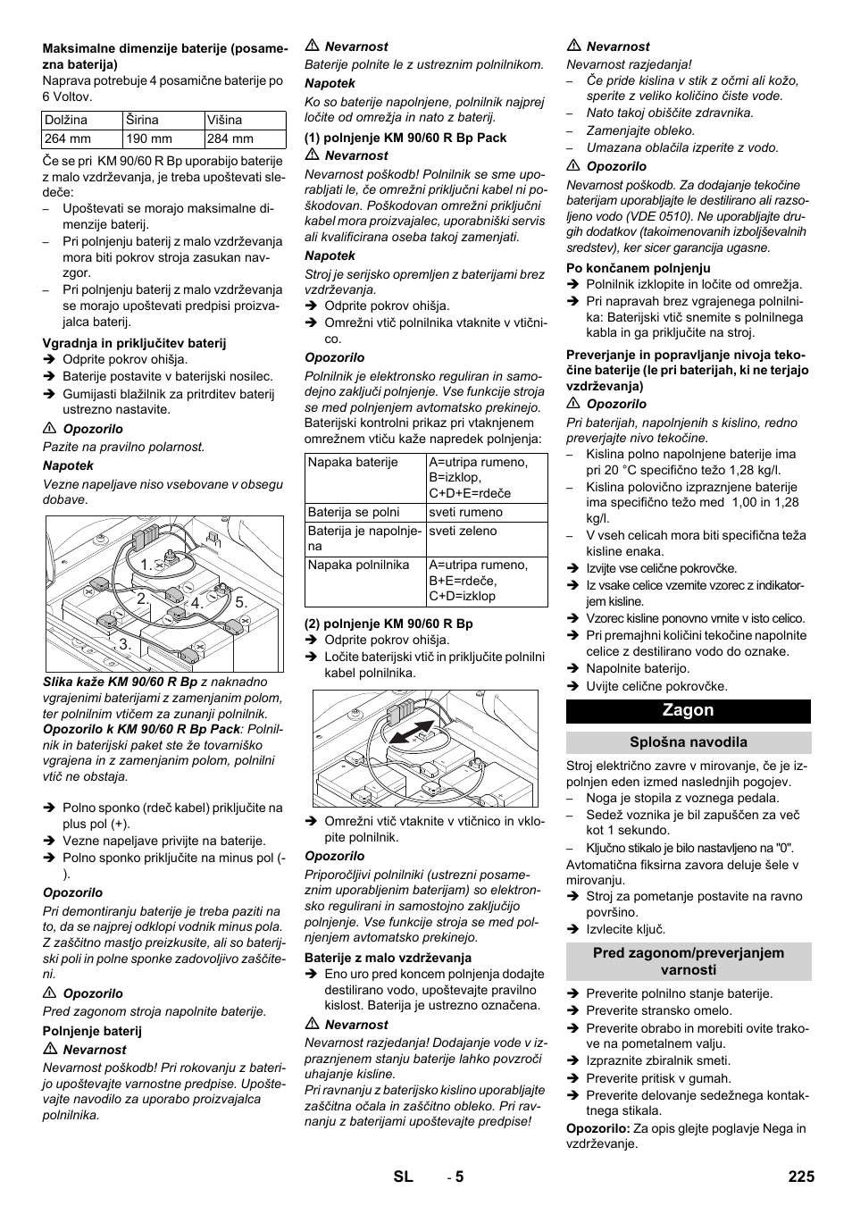 Zagon | Karcher KM 90-60 R Bp Pack Advanced User Manual | Page 225 / 376