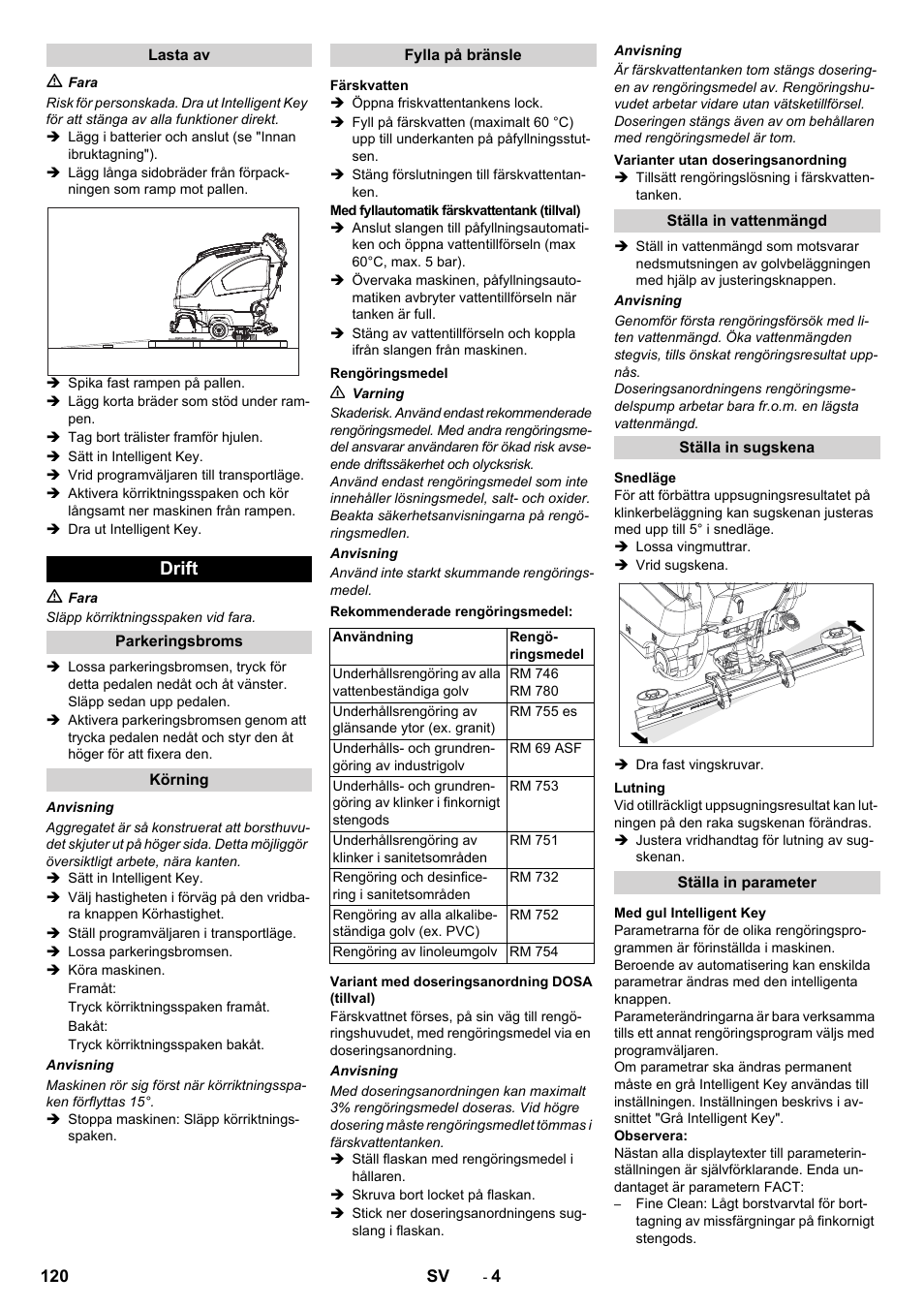 Drift | Karcher B 80 W User Manual | Page 120 / 310