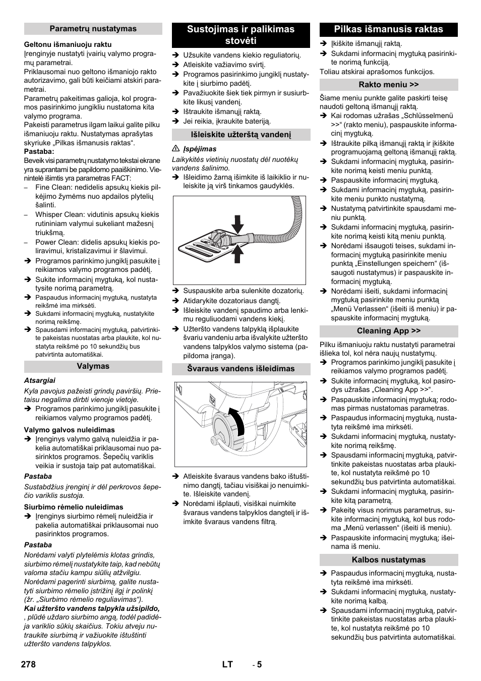 Sustojimas ir palikimas stovėti, Pilkas išmanusis raktas | Karcher B 80 W User Manual | Page 278 / 310