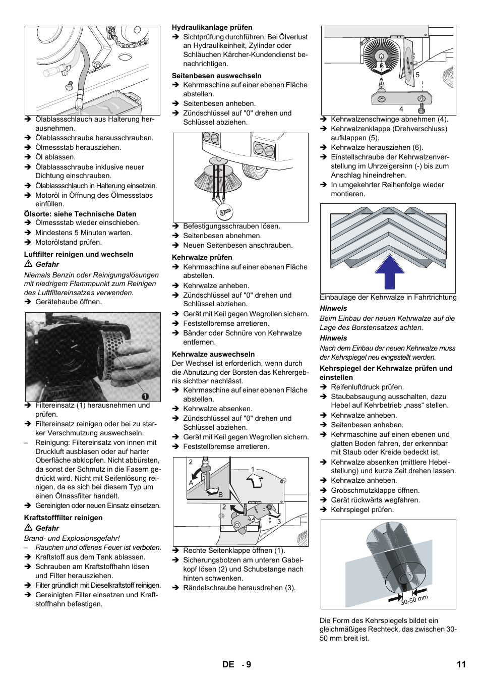 Karcher KMR 1250 D KAT User Manual | Page 11 / 124