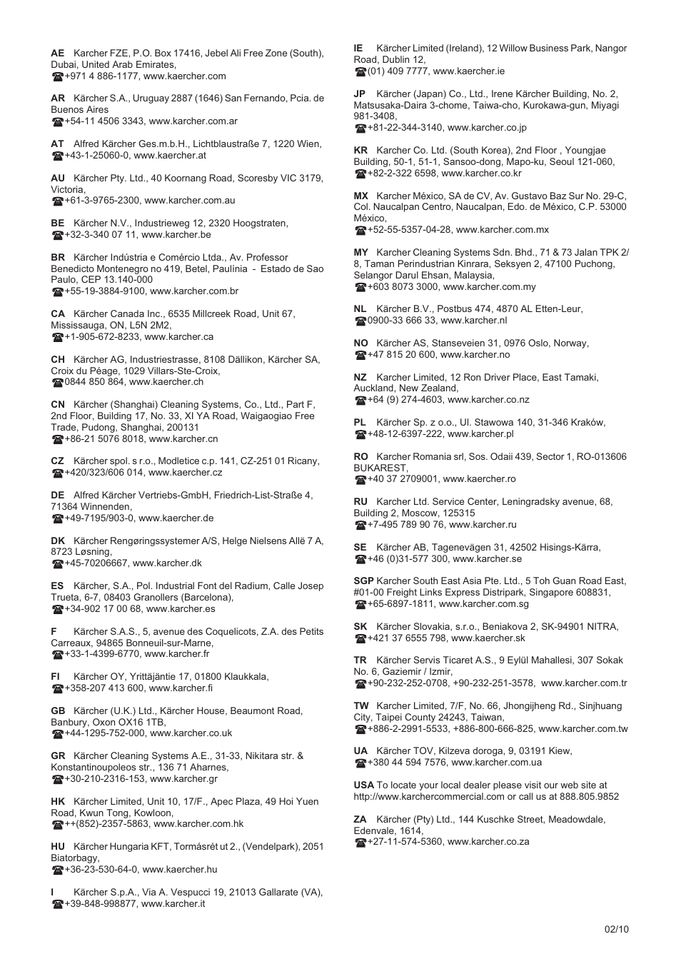 Karcher KMR 1250 D KAT User Manual | Page 124 / 124