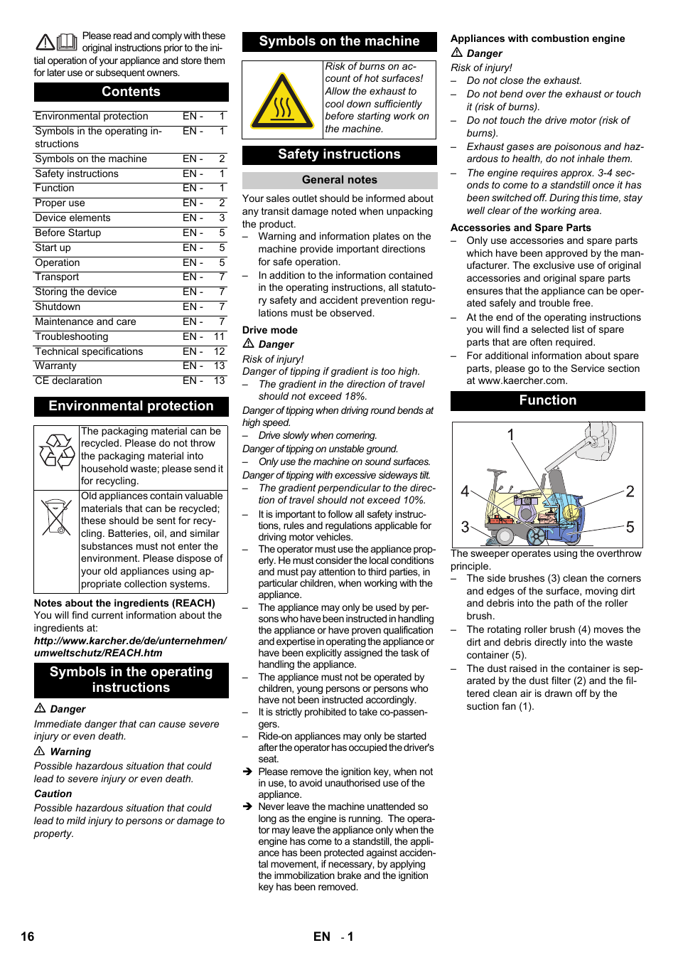 Karcher KMR 1250 D KAT User Manual | Page 16 / 124