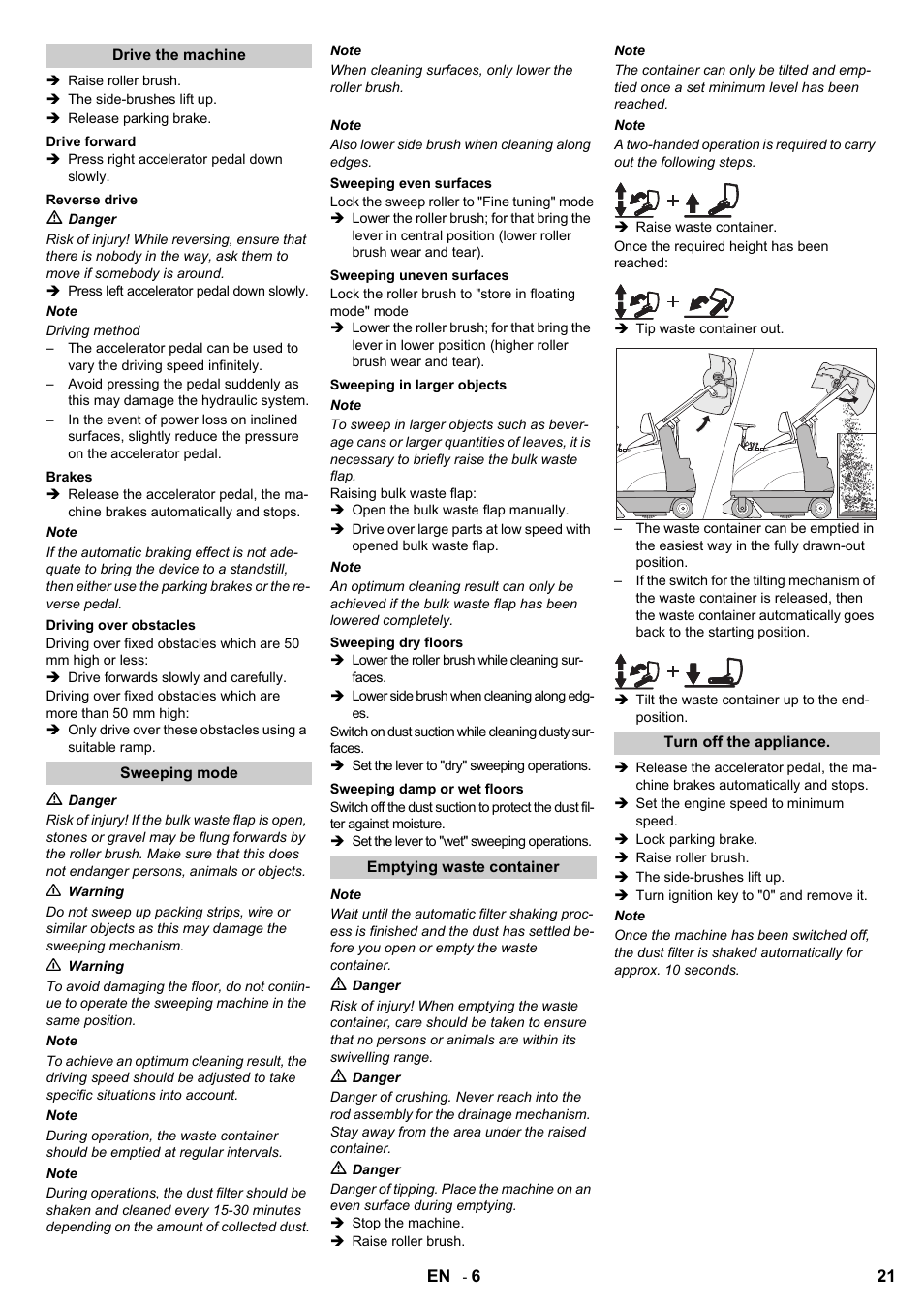 Karcher KMR 1250 D KAT User Manual | Page 21 / 124