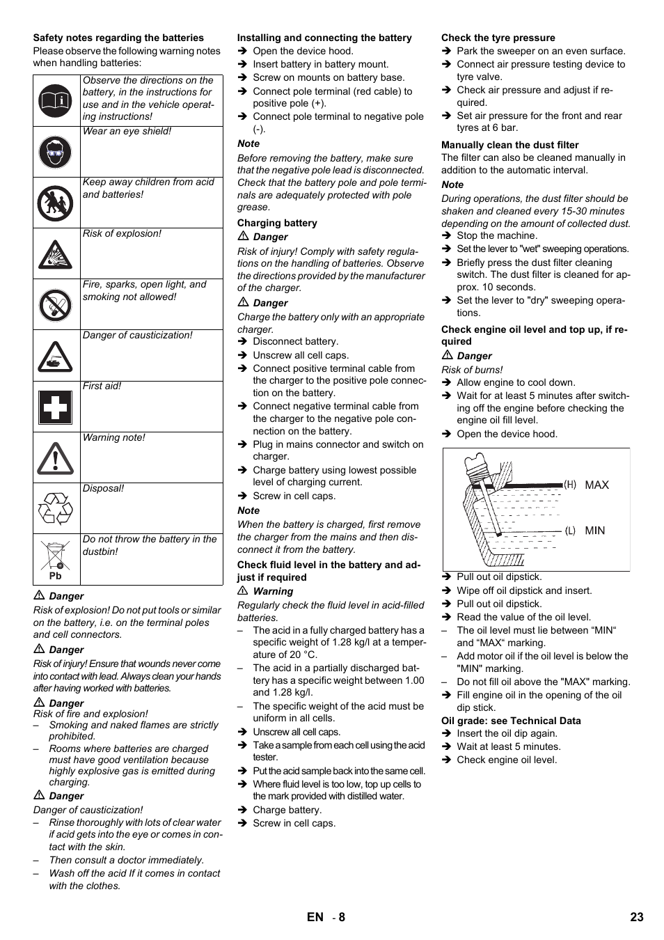 Karcher KMR 1250 D KAT User Manual | Page 23 / 124