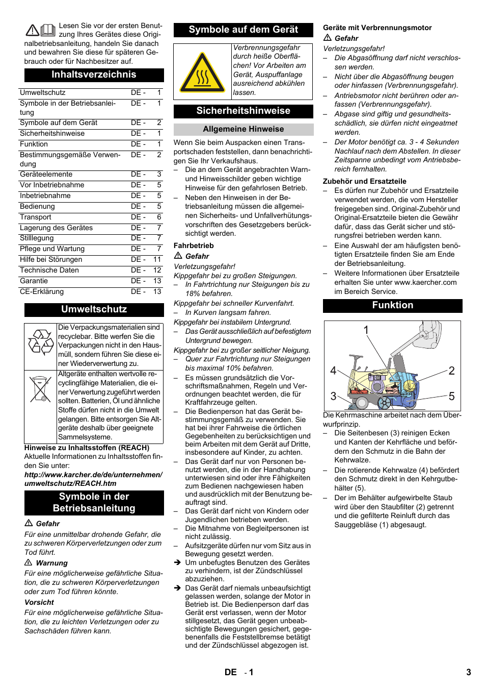 Karcher KMR 1250 D KAT User Manual | Page 3 / 124