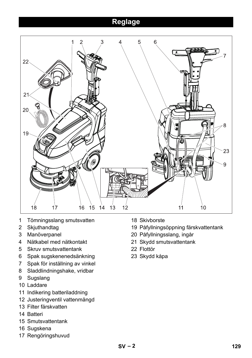 Reglage | Karcher BD 40-12 C Bp Pack User Manual | Page 129 / 374