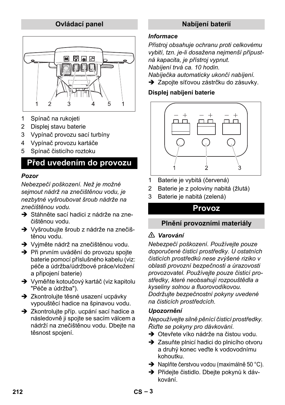 Před uvedením do provozu, Provoz | Karcher BD 40-12 C Bp Pack User Manual | Page 212 / 374