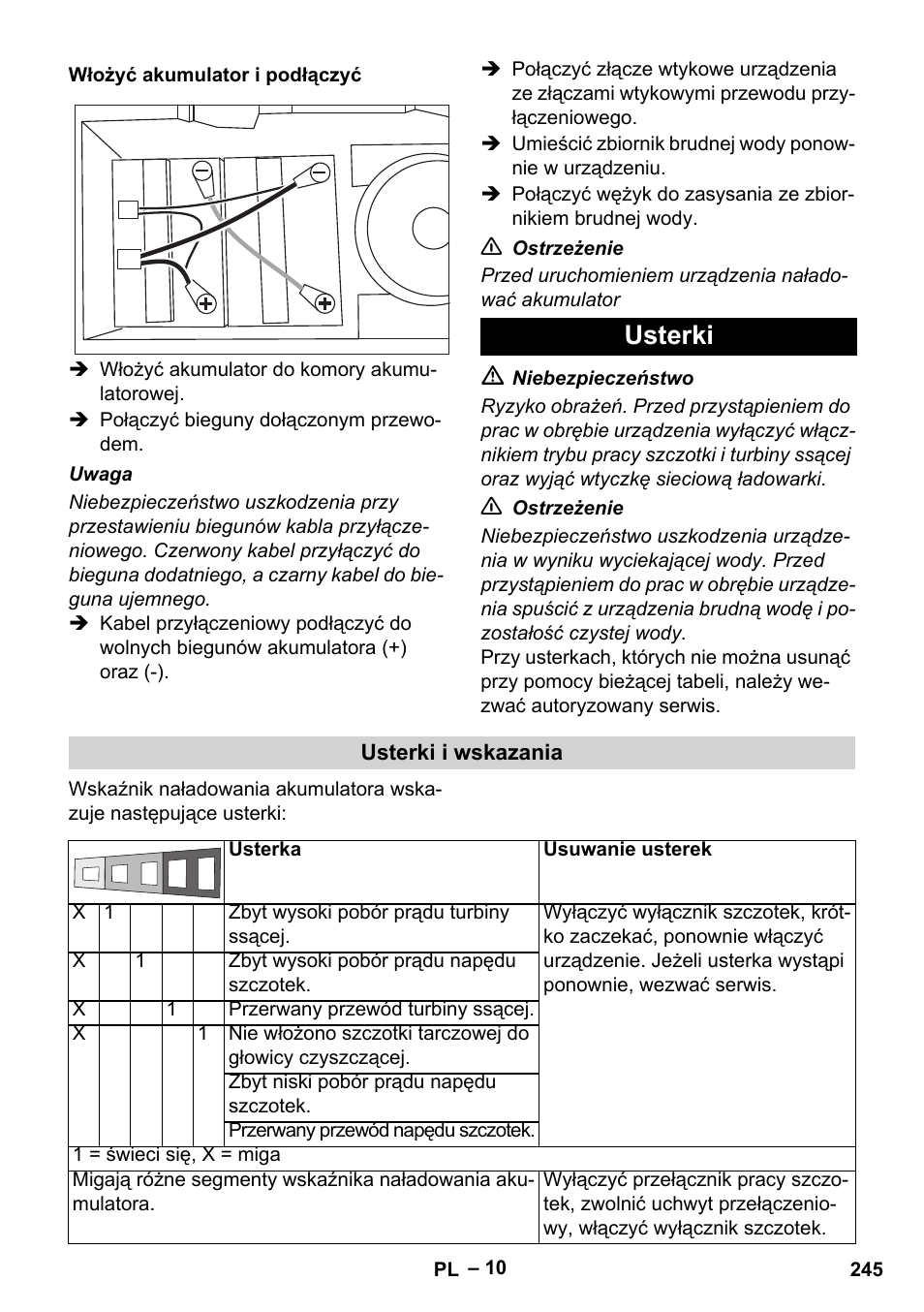 Usterki | Karcher BD 40-12 C Bp Pack User Manual | Page 245 / 374