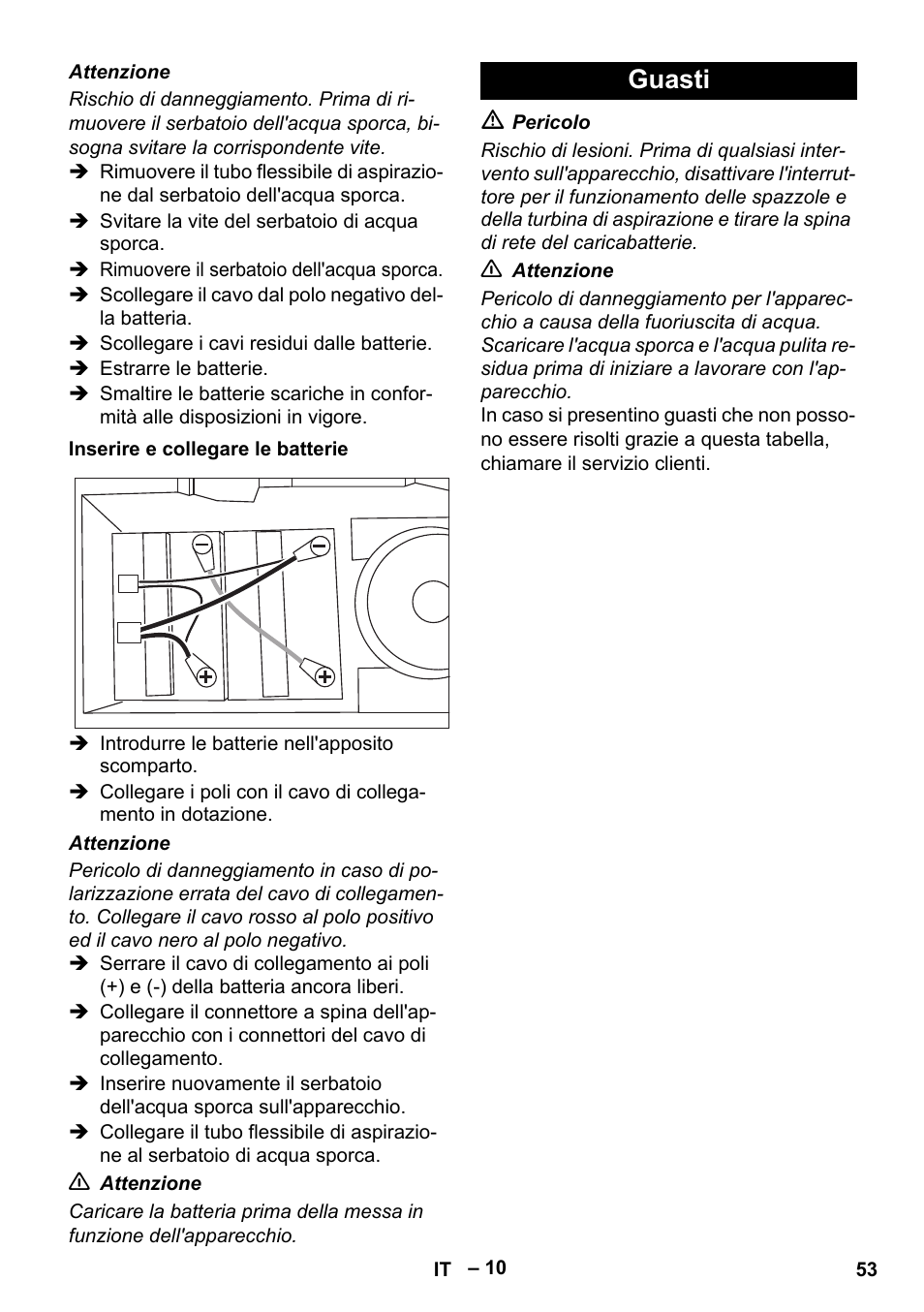 Guasti | Karcher BD 40-12 C Bp Pack User Manual | Page 53 / 374