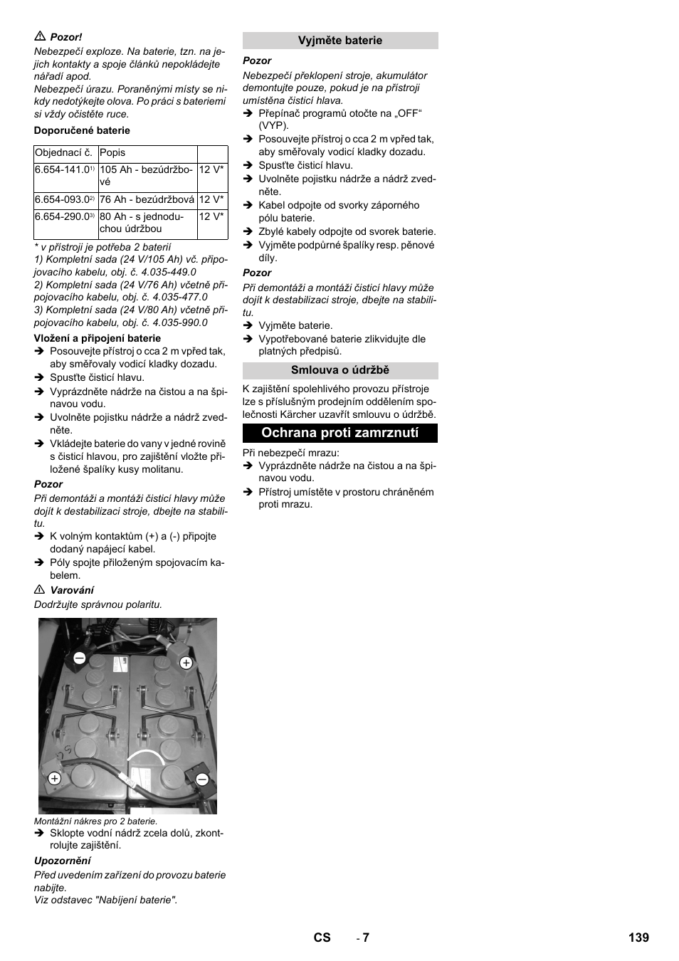 Ochrana proti zamrznutí | Karcher B 40 C Ep R 55 User Manual | Page 139 / 276