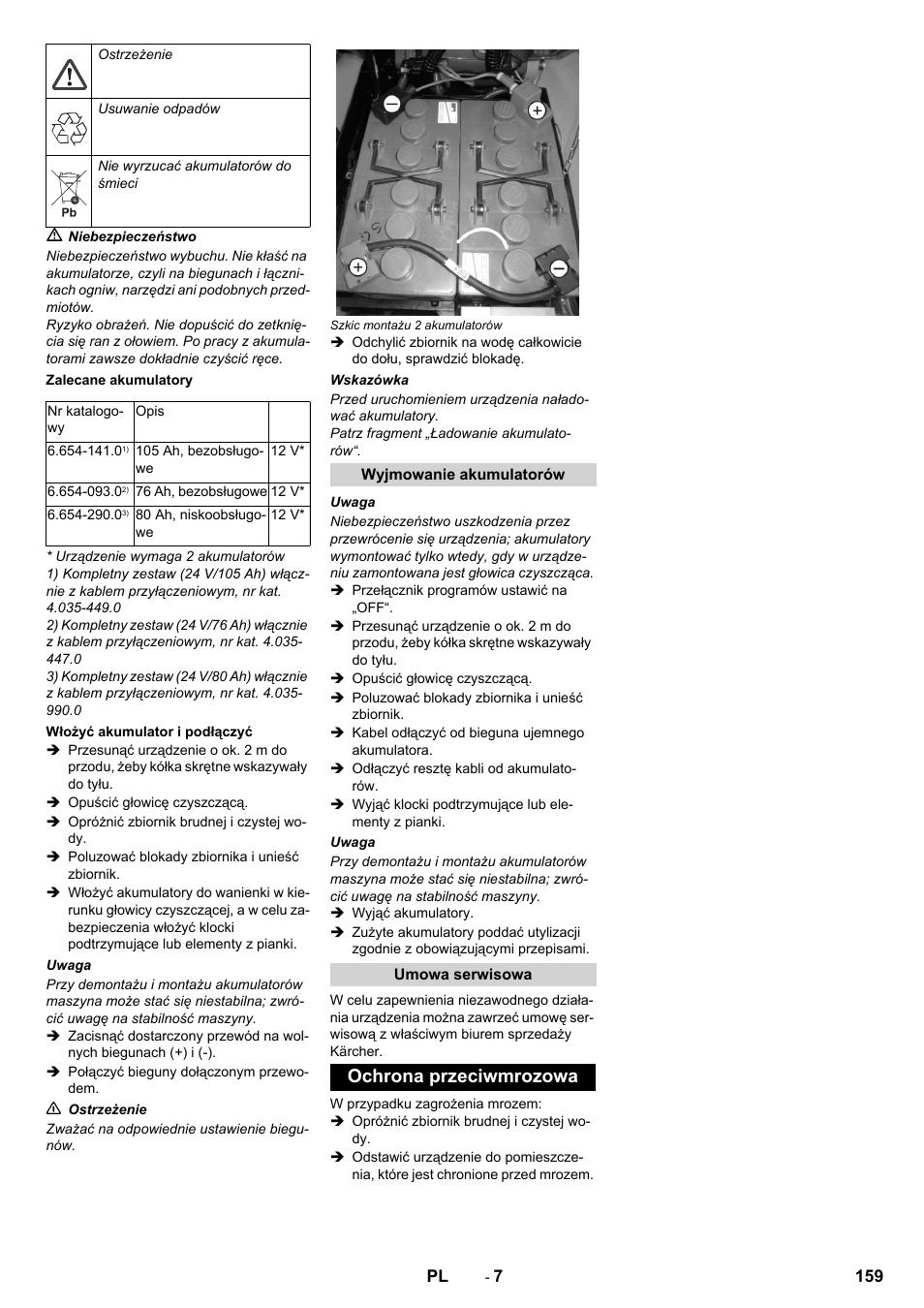 Ochrona przeciwmrozowa | Karcher B 40 C Ep R 55 User Manual | Page 159 / 276