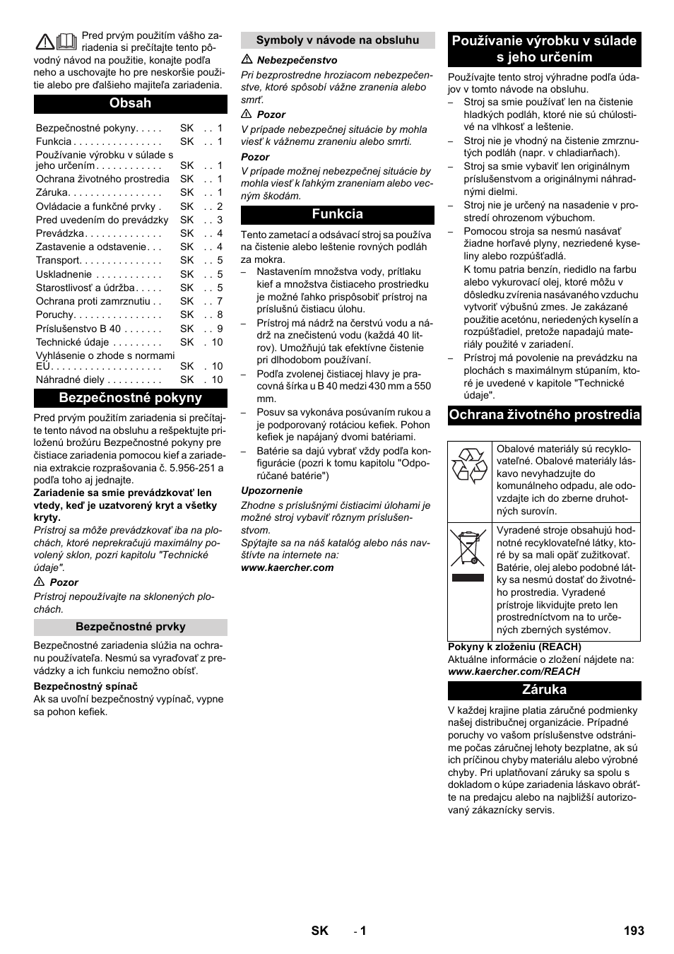 Karcher B 40 C Ep R 55 User Manual | Page 193 / 276