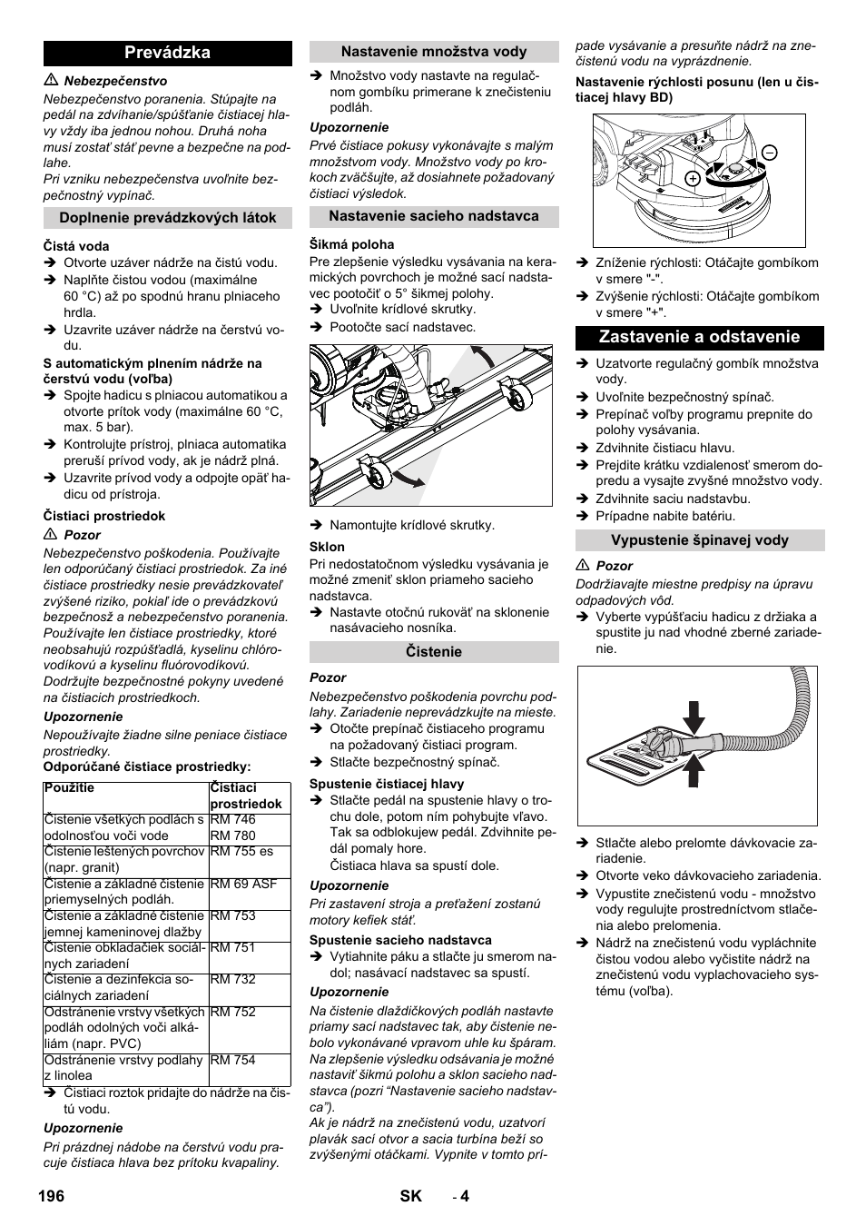 Prevádzka, Zastavenie a odstavenie | Karcher B 40 C Ep R 55 User Manual | Page 196 / 276