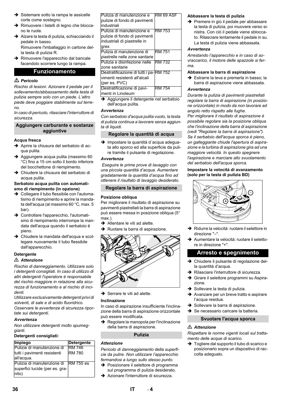 Funzionamento, Arresto e spegnimento | Karcher B 40 C Ep R 55 User Manual | Page 36 / 276