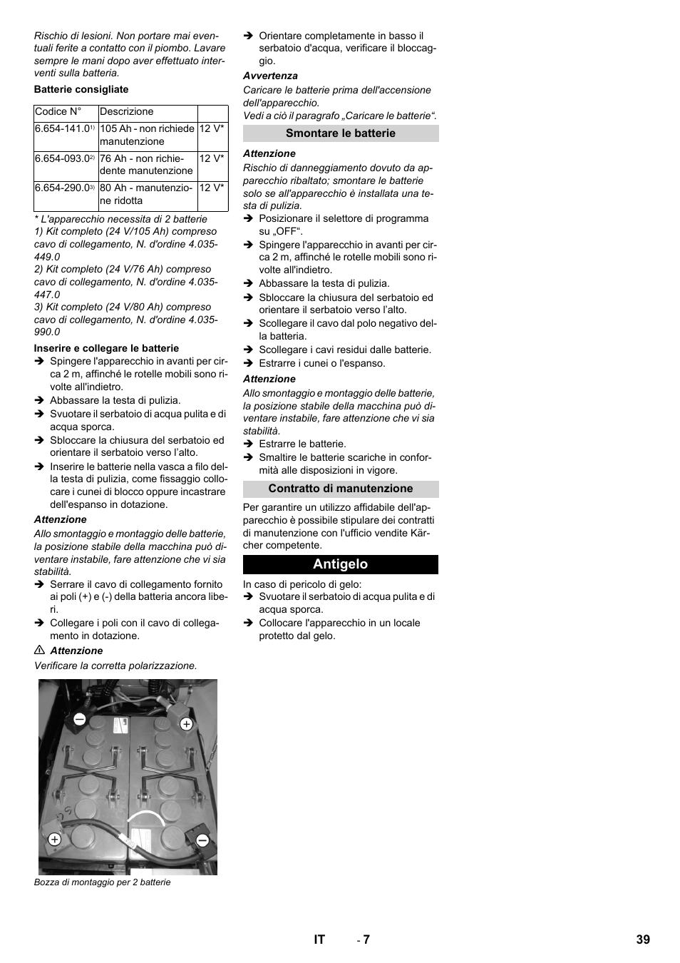 Antigelo | Karcher B 40 C Ep R 55 User Manual | Page 39 / 276