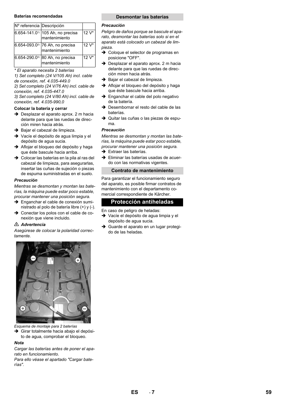 Protección antiheladas | Karcher B 40 C Ep R 55 User Manual | Page 59 / 276